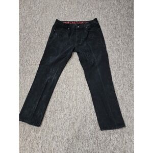 Linea Uomo Mens unique Black Jeans Size 38x34 Relaxed Straight Fit